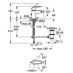 Змішувач для біде Grohe QuickFix Start 32560002, Хром - мініатюра 2