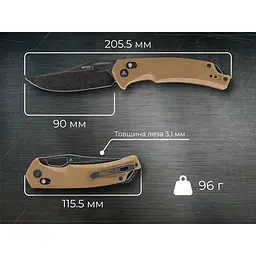 Ніж складаний туристичний SRM Retriever 9201-GW (9 см) D2 / G10 коричневий - мініатюра 10
