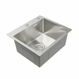 Кухонна мийка Platinum Handmade з нержавіючої сталі 3 мм прямокутна 50x45x22 см (000033605) - мініатюра 2