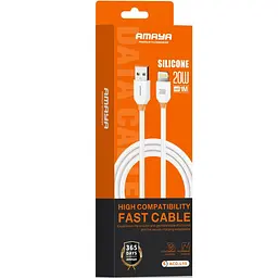 Дата кабель Amaya L09 USB to Lightning 3A (1m) White - мініатюра 2