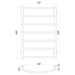 Рушникосушарка UNIO LD W 800-500-7 Драбинка Дуга (20655) - мініатюра 4