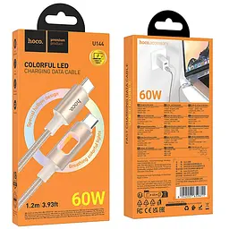 Дата кабель Hoco U 144 New Type-C to Type-C 60 W (1.2 m) Gold - мініатюра 2