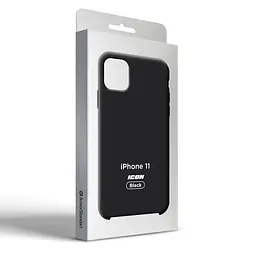 Силиконовый чехол для Apple iPhone 11, ICON2 Case, черный, противоударный, панель, защита всего корпуса, матовая поверхность Soft Touch, выступает над дисплеем, совместим с защитными стеклами и пленками, с микрофиброй, ArmorStandart (ARM60552) - мініатюра 9