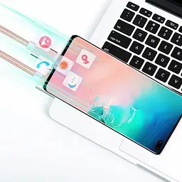 Кабель USB Type-C Spring 1 м, металева оплітка, рожеве золото - мініатюра 6