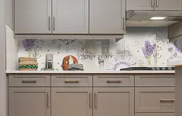 Вініловий кухонний фартух Лаванда Урожай наклейка для кухні старовина Абстракція Бежевий Happy Pocket Z181502 - мініатюра 4