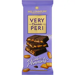 Шоколад молочний Millennium Very Peri з начинкою печивом та арахісом 100 г (947682)