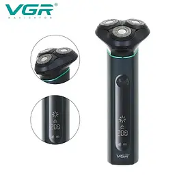Акумуляторна електробритва VGR V-310 для вологого та сухого гоління з трьома головками IPX7 - мініатюра 2