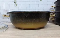 Мантоварка-пароварка з антипригарним покриттям O.M.S. Collection 6091 C-28 см 5,8 л Black-Gold - мініатюра 8