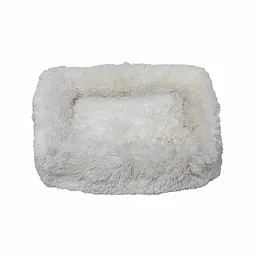 Лежак плюшевий для собак Milord PONCHIK L 78x60x2 см (білий)