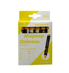 Маркер для розмітки - Універсальна крейда воскова, жовтий, 12шт. CW606016 - мініатюра 2