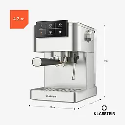 Кавоварка Klarstein SteelPresso Touch 20 бар 1350 Вт (10046501) - мініатюра 2