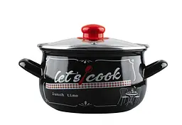 Каструля GT-T-122-LCB Lets cook чорна 22 см 5.1 л GUSTO