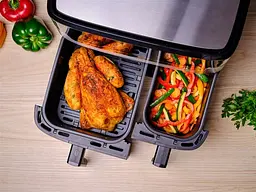Мультипіч Tefal Dual EasyFry & Grill AirFryer сіро-чорний 2700 Вт (EY905D10) - мініатюра 11