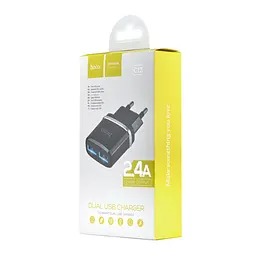 МЗП Hoco C12 Smart dual USB charger ( EU ) 2USB 2.4A Black - мініатюра 2