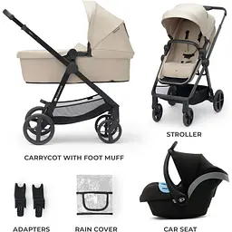 Універсальна коляска 3 в 1 Kinderkraft Newly Sand Beige бежева (00-00305184) - мініатюра 11