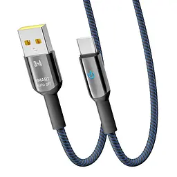 Кабель для заряджання та обміну даними USB Yoki YK-SM31 SMART Series USB/Type C 60W 3A/20V 2 м Чорно-Синій - мініатюра 8