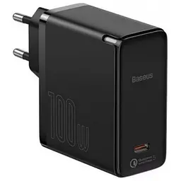 Мережевий зарядний пристрій Baseus GaN2 Fast Charger 1Type-C + Cable Type-C to Type-C 1.5m 100W TZCCGAN-L01 Black