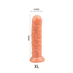 Великий реалістичний фалоімітатор на присосці Olo XL 20 см бежевий — штучний член та секс-іграшка для жінок - мініатюра 3