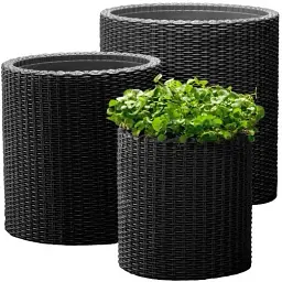 Горщик для квітів Keter S Cylinder Planter сірий 7 л (17197934902_S) - мініатюра 3