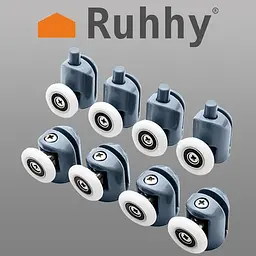 Набір роликів для душової кабіни Ruhhy 3305 (8 шт.) верхні та нижні - мініатюра 2
