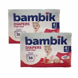 Дитячі підгузки Bambik 4 MAXI (7-18 кг), 72 шт