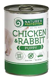 Вологий корм для цуценят усіх порід з куркою та кроликом Nature's Protection Puppy chicken & rabbit 800 г