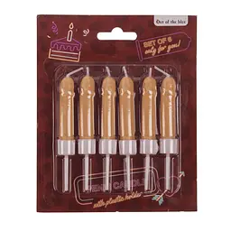 Свічки у вигляді пеніса Penis Candles Flesh, 6 шт.