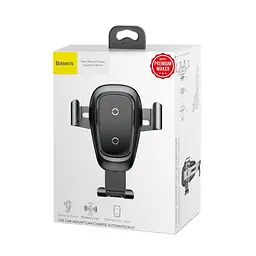 Автомобільний тримач холдер з БЗУ Baseus Metal Wireless Fast Charger Gravity Car Mount Air Outlet Type - мініатюра 3