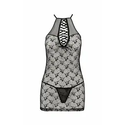 Напівпрозора сорочка Passion AZALIA CHEMISE L/XL, black - мініатюра 5