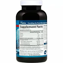 Супер Омега-3 Carlson Super Omega-3 600 мг з дикої природи 180 капсул - мініатюра 2