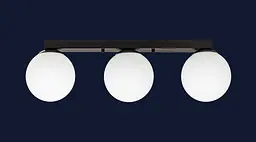 Люстра стельова LED Levistella 756XPR150F-3 BK+WH (500), 3 плафона E27, 150 мм, чорний і білий, сучасний стиль для дому - мініатюра 2