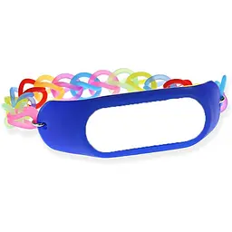 Ремінець Uwatch Fashion Rainbow Color Elastic Stretch Replacement Silicone Strap For Xiaomi Band 2 Blue - мініатюра 2