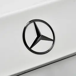 Емблема задня Mercedes-Benz W212 чорна глянцева 90 мм (на 3 направляючих) OEM A2128170016 - мініатюра 4