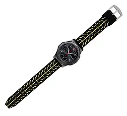 Силіконовий ремінець Primo Splint для годинника Samsung Gear S3 Classic SM-R770/Frontier RM-760 Black Yellow - мініатюра 3