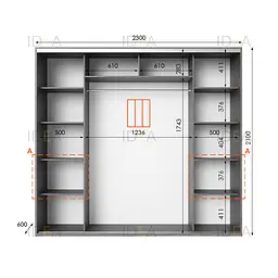 Шафа-купе Idea серія 7 230 x 60 x 210 см Венге темний - мініатюра 2