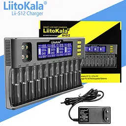 Зарядний пристрій LiitoKala Lii-S12 для акумуляторів АА, ААА, 18650, 21700, 26650 Li-ion, Ni-MH, Ni-Cd, LiFePO4, Крона 9В (19421) - мініатюра 2