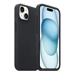 Кожаный чехол-панель для Apple iPhone 15 Plus, FAKE Leather Case, черный, искусственная кожа, премиум, противоударный, защита всего корпуса, с мягкой подкладкой, поддержка MagSafe и беспроводной зарядки, ArmorStandart (ARM76293) - мініатюра 3