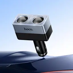 Адаптер автомобільний HOCO Smart dual cigarette lighter car charger Z65 | 2DC, 240W | - мініатюра 3