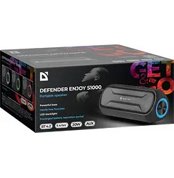 Акустична bluetooth колонка Defender Enjoy S1000 20W LED microSD USB TWS (Чорний) - мініатюра 5