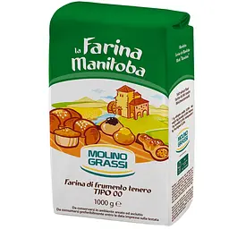 Борошно Molino Grassi La Farina Manitoba Tipo 00 з м'яких сортів пшениці 1 кг