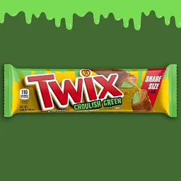 Шоколадний батончик Twix Caramel Ghoulish Green Halloween з карамеллю 85.6 г - мініатюра 2