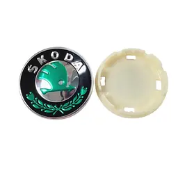 Ковпак колеса Skoda зелений логотип 56 мм пластик 1 шт (ковпачок, заглушка диска)