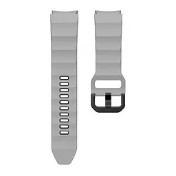 Браслет Ribbed Samsung Galaxy Watch 6 Classic 43mm 6 Classic 47mm - сіро-чорний ширина кріплення 20мм силікон Watchbands (W11-1WB75512172) - мініатюра 3