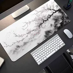 Килимок для миші та клавіатури "Blossom" 80×30 см, Сірий - мініатюра 3