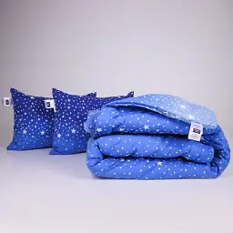 Набір MirSon №1253 Сolor Fun Line Milky Way Вовна 200 х 220 см синій (2200010879728)
