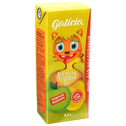 Сік Galicia яблучно-грушевий неосвітлений пастеризований 0.2 л