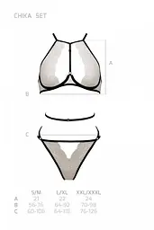 Комплект білизни Passion CHIKA SET, S/M, cream, топ, трусики - мініатюра 5
