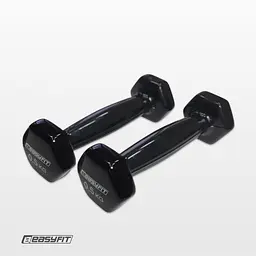 Гантель для фітнесу 0.5 кг EasyFit із вініловим покриттям чорна - мініатюра 4