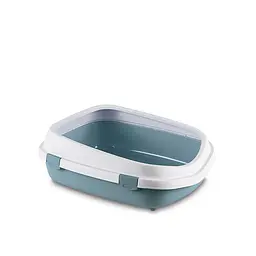 Stefanplast Queen - Туалет для котів з високими бортами 71х55х24.5 см сталевий-синій