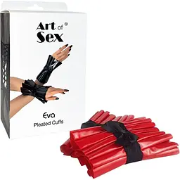 Плісировані манжети на руки Art of Sex Eva червоні - мініатюра 3